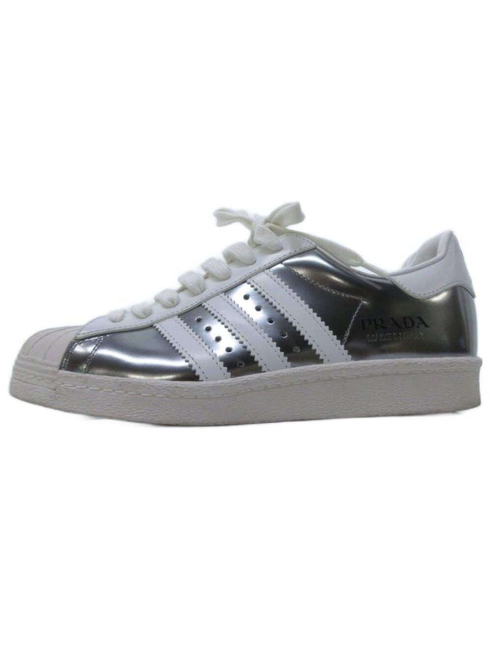 Prada Adidas Sneakers Super Star Silver Metallic Colored